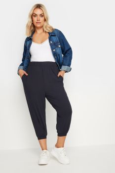 Yours Joggers Capri Azul Marino, Mujer Curvy Y Tallas Grandes, Yours
