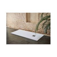 jardin202 - plato de ducha textura sillar  blanco  desague desplazado  90x140   90x140