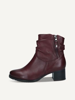CAPRICE Bootie, red, made of Leather with Block heel, Size 37