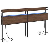 cabecero con almacenamiento marron roble madera de ingenieria vidaxl