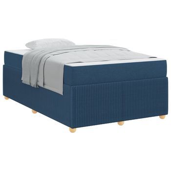 Estructura De Cama Azul 120 X 200 Cm Tela Vidaxl