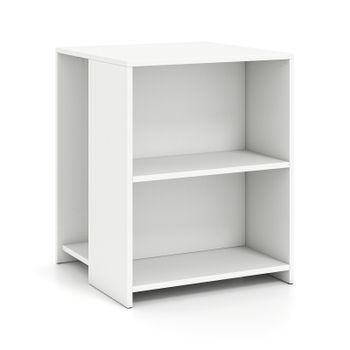 Costway Mesa Auxiliar de 3 Niveles con 3 Compartimientos Abiertos Multifuncional para Salón Dormitorio y Estudio 40x40x50cm Blanco