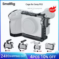 jaula smallrig fx2 para sony fx2 kit de aparejo de jaula de camara con abrazadera de cable de placa superior riel nato de zapata fria kit con correa para muneca