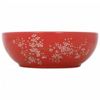 lavabo sobre encimera redondo ceramica blanco y rojo r41x14 cm vidaxl