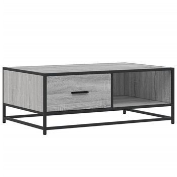 Mesa De Centro，mesa Auxiliar，mesita De Centro Madera Ingeniería Metal Gris Sonoma 90x57x35 Cm