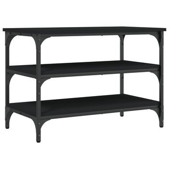 Zapatero Madera De Ingeniería Negro 70x38,5x49 Cm Vidaxl