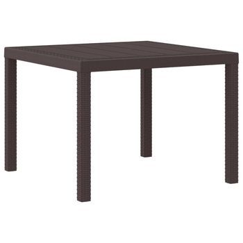 Vidaxl Mesa De Jardín Marrón 100 X 100 X 73 Cm Ratán Sintético
