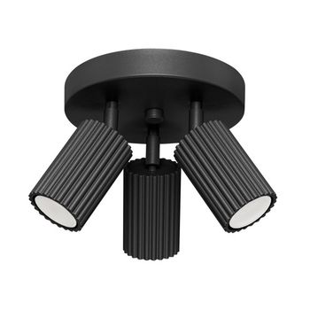 Plafón moto negro, 3 luces
