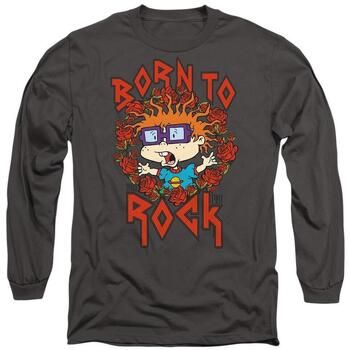 Rugrats Camiseta manga larga Chucky Was Born To Rock para mujer