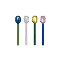 juego de 4 cucharas de cristal multicolor