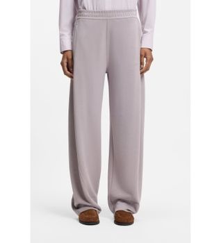 BOSS para mujer. 50553457 Pantalón de chándal balloon fit con logo bordado lila (M), Casual, Modal