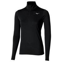 mizuno core impulse half zip  camiseta de running mujeres - negro