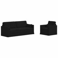 juego de sofa 2 pcs negro 198 x 78 x 80 cm tela vidaxl