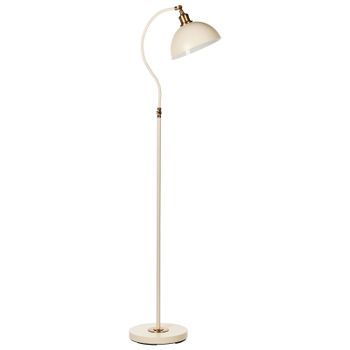 Lámpara De Pie Industrial Metal Pantalla Y Brazo Ajustables Beige Lennon