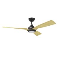 ventilador de techo silencioso negro con palas de madera