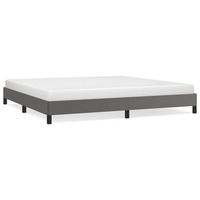 estructura de cama sin colchon cuero sintetico gris 200x200 cm vidaxl