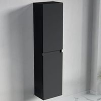 columna de bano suspendida 4 estantes 140 cm negro mate - lomazoo marbella