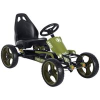 homcom karting infantil go-kart pedales infantil 3 anos para ninos 3 anos con embrague freno asiento ajustable 105x54x61 cm verde   aosom espana