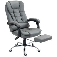 homcom silla de oficina silla manager gran confort respaldo inclinable ruedas pu 645 x 69 x 117 cm gris