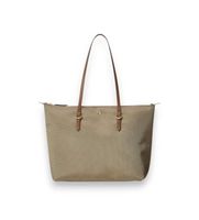 lauren ralph lauren para mujer 431916737003 bolso tote mediano de nylon keaton beige osfa casual nylon reciclado