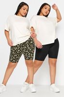 yours juego 2 ciclistas negro y estampado animal mujer curvy y tallas grandes yours