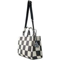 karl lagerfeld bolsa bolso tote cuadrado damier blanco y negro para mujer