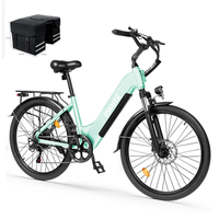 bicicleta electrica urbana eskute c202 cuadro bajo 26 48v 175ah 7 velocidades verde