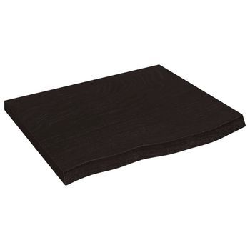 Encimera De Baño | Mueble De Baño Madera Tratada Marrón Oscuro 60x60x(2-4) Cm