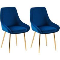 juego de 2 sillas de comedor elmira terciopelo azul oscuro 53x50x86 cm clp