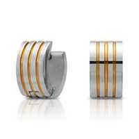 pendientes de aro de acero inoxidable chapados en oro