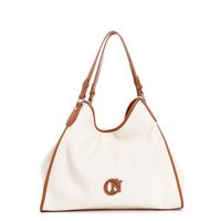 bolso shopping grande en lona estampada natural taglia unica
