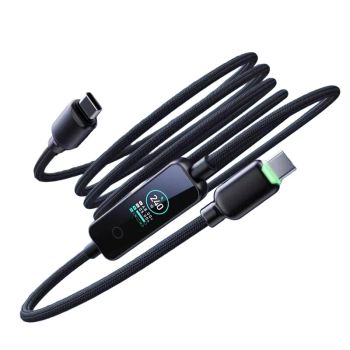 CM1 5A PD240W Cable de Tipo C a Tipo C con pantalla TFT PD3.1 Carga rápida Transmisión de datos Conductor de cobre 1.2 m
