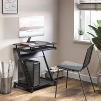 mesa de ordenador de melamina metal homcom 60x48x73 cm-negro