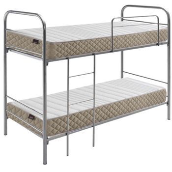 Litera Eco Metal Color Plata Con Somieres Escalera Y Barandilla 90x190 Cm