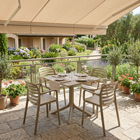 conjunto para jardin mesa  4 sillas siena arena 100 polipropileno eme mobiliario