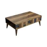 mesa de cafe efecto madera nogal antracita 105x60 h38 cm