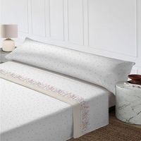 juego sabanas algodon 144 hilos 3 piezas brandy 200 cm con dos almohadones rufino diaz beige