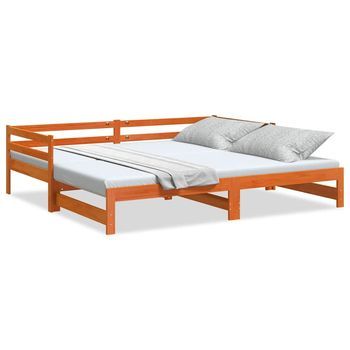 Sofá Cama | Sofá Convertible Nido Madera Maciza De Pino Marrón Cera 80x200 Cm