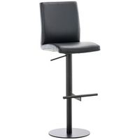 taburete de bar x1 altura regulable y giratorio 360 plataforma de metal negro asiento de pvc negro 100004566