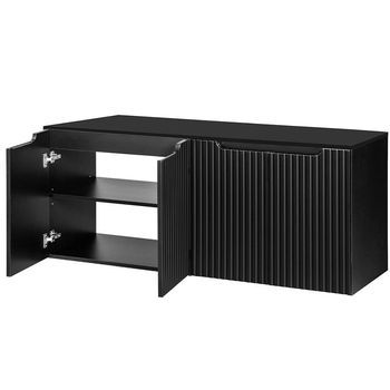 Mueble De Baño Bajo Lavabo Newport Con 4 Puertas 160x60x40 Cm - Negro [en.casa]