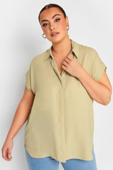 Yours Camisa Beige De Manga Sisa, Mujer Curvy Y Tallas Grandes, Yours