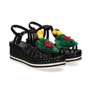 Pons Quintana Sandalias Cuña Mujer - Negro Talla 39