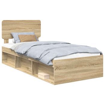 Estructura De Cama Sonoma 100 X 200 Cm Madera De Pino Macizo Vidaxl