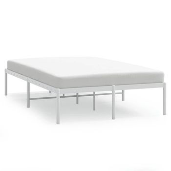 Estructura De Cama Sin Colchón Metal Blanco 120x200 Cm Vidaxl