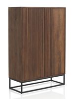 aparador alto de madera maciza de mango y base metalica