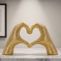 escultura resina dorada 25x75x135 cm