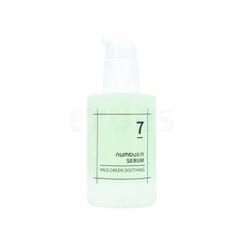 numbuzin No.7 Suero calmante verde suave, 1.69 fl oz/50 ml | Piel Súper Sensible Acneica, Calmante, Noni, Centella Asiatica