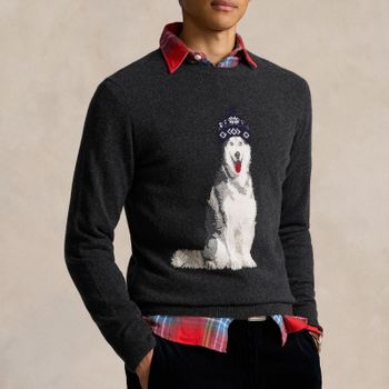 Polo Ralph Lauren Holiday Dog Cashmere Knit Jumper - S