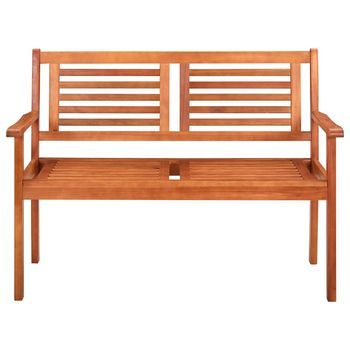 Banco De Jardín De 2 Plazas | Banco De Exterior | Silla De Jardín Madera Maciza Eucalipto 120 Cm