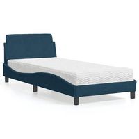 cama con colchon dover terciopelo azul 90x190 cm vidaxl
